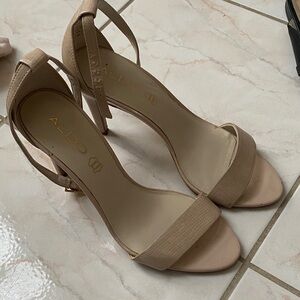 Leather nude Aldo Beige Strappy Heels